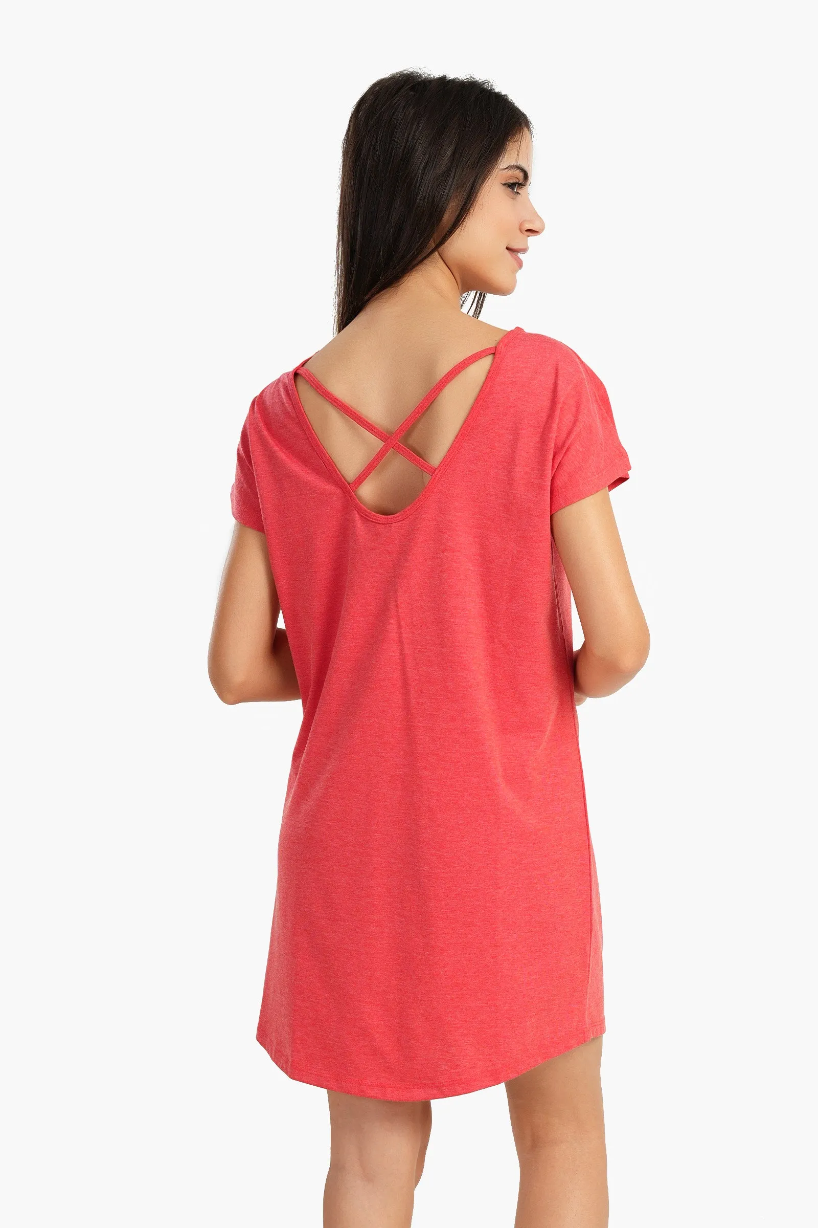 Back Round Neck Nightgown