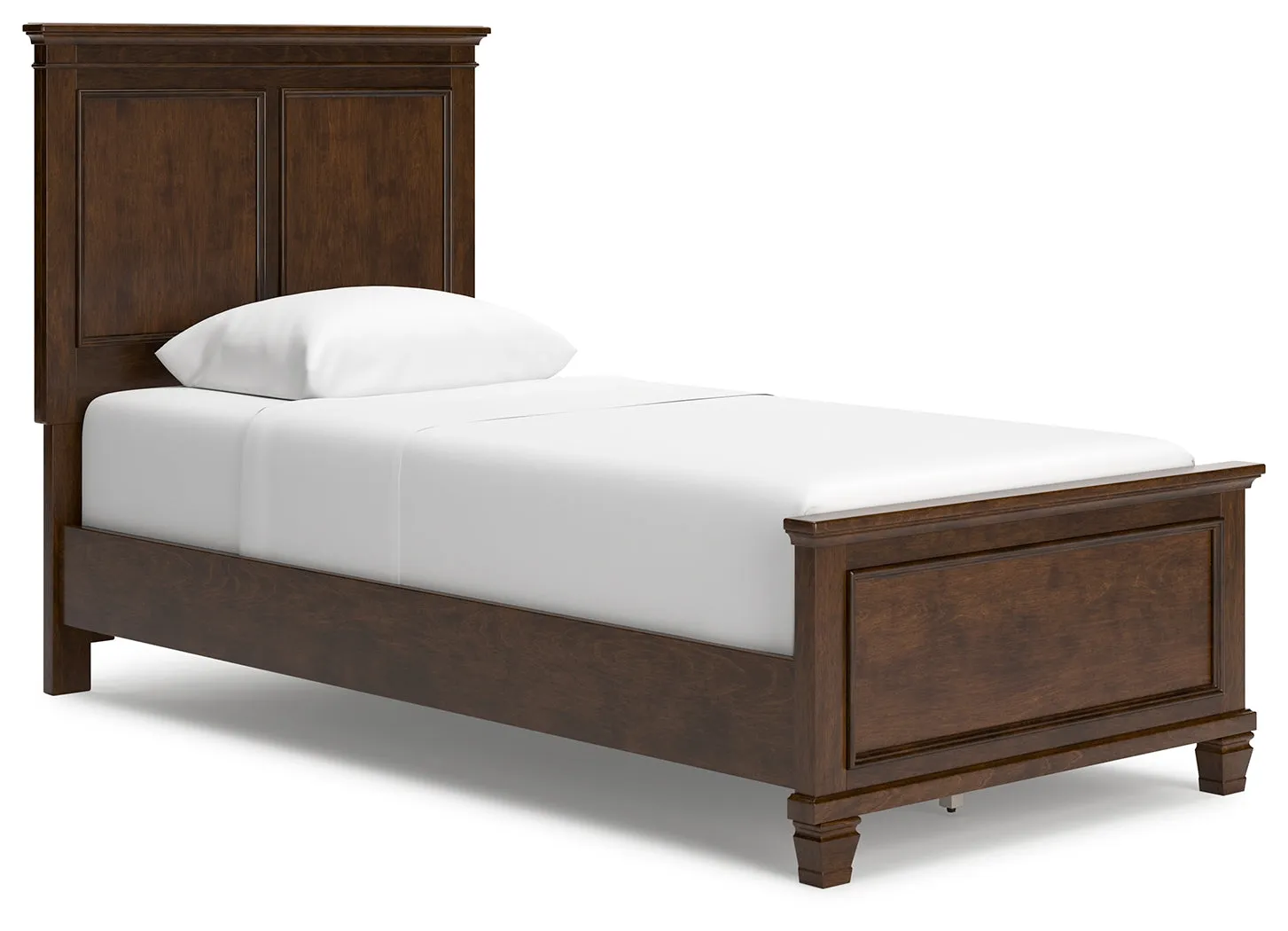 Danabrin Twin Panel Bed with Mirrored Dresser and 2 Nightstands in Brown