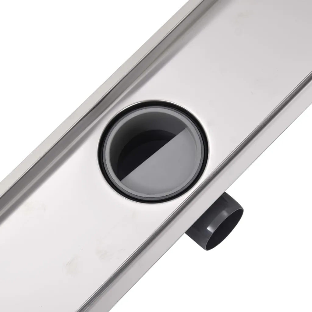 vidaXL Linear Shower Drain Line 830x140 mm Stainless Steel